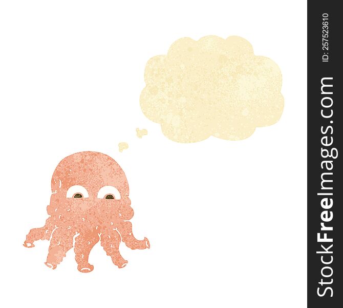 cartoon alien squid face with thought bubble