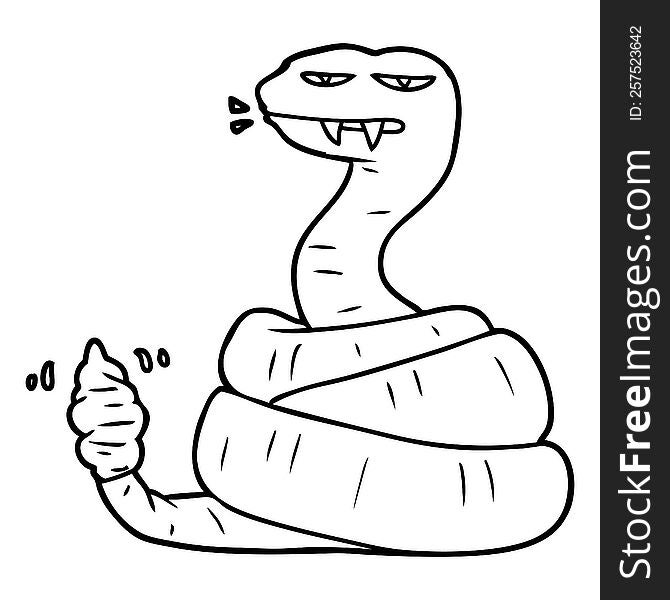 cartoon angry rattlesnake. cartoon angry rattlesnake