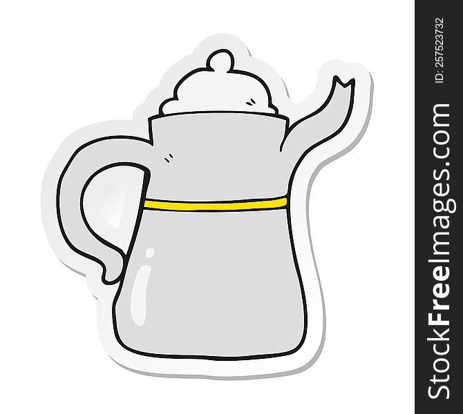 sticker of a cartoon coffee pot