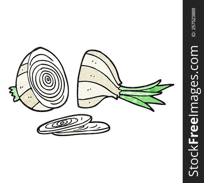 freehand textured cartoon sliced onion