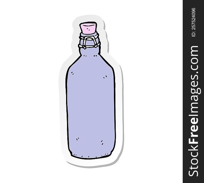 Sticker Of A Cartoon Traditional Bottle