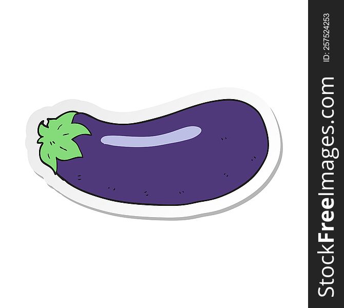 sticker of a cartoon eggplant