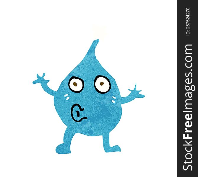 cartoon funny water drop character