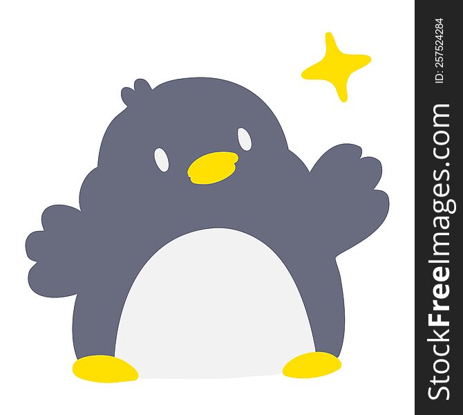 cute christmas penguin with star