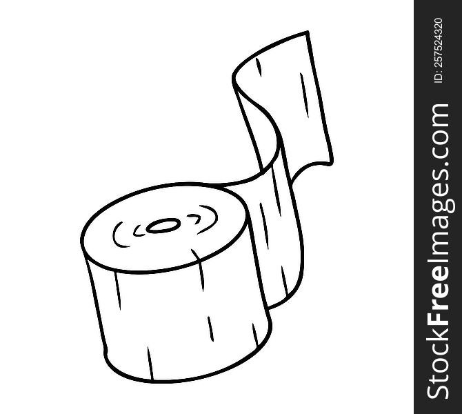 line drawing doodle of a toilet roll