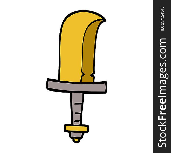 Cartoon Doodle Golden Sword