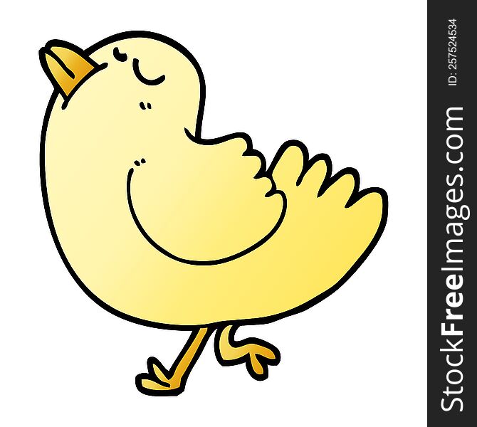 vector gradient illustration cartoon arrogant bird