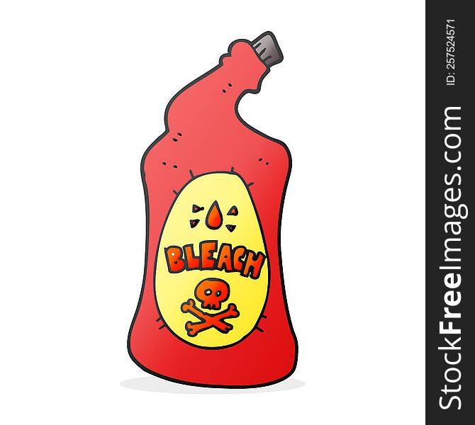 freehand drawn cartoon bleach bottle