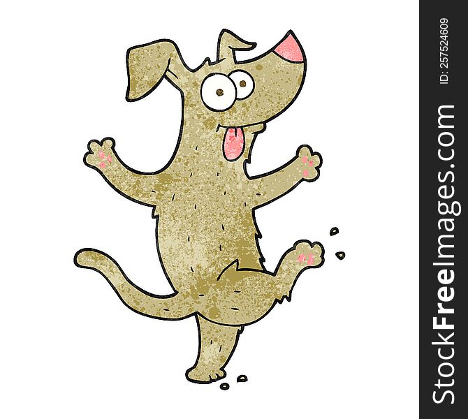 Textured Cartoon Dancing Dog