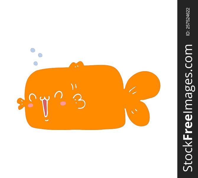 Flat Color Style Cartoon Fish