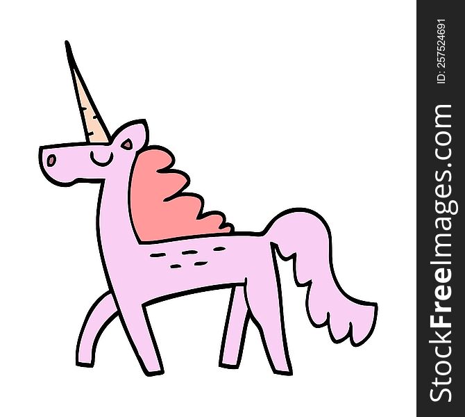 cartoon doodle magical unicorn