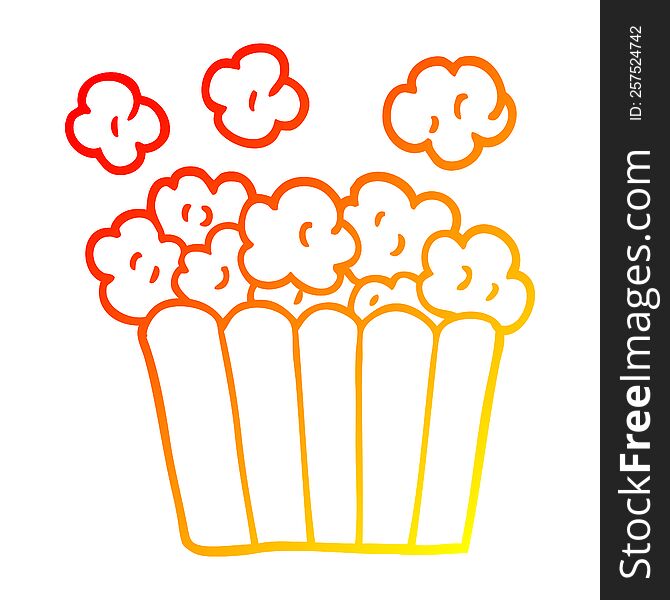 Warm Gradient Line Drawing Cartoon Popcorn