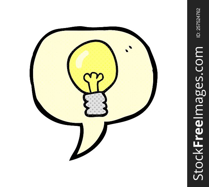 comic book speech bubble cartoon light bulb