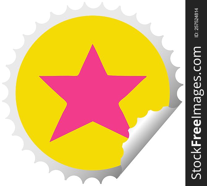 Circular Peeling Sticker Cartoon Gold Star