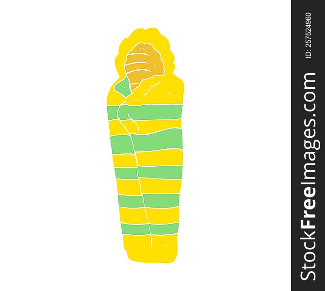 flat color illustration of sleeping bag. flat color illustration of sleeping bag