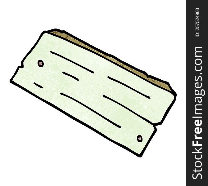 cartoon doodle plank of wood