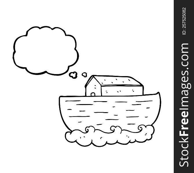 freehand drawn thought bubble cartoon noah\'s ark. freehand drawn thought bubble cartoon noah\'s ark