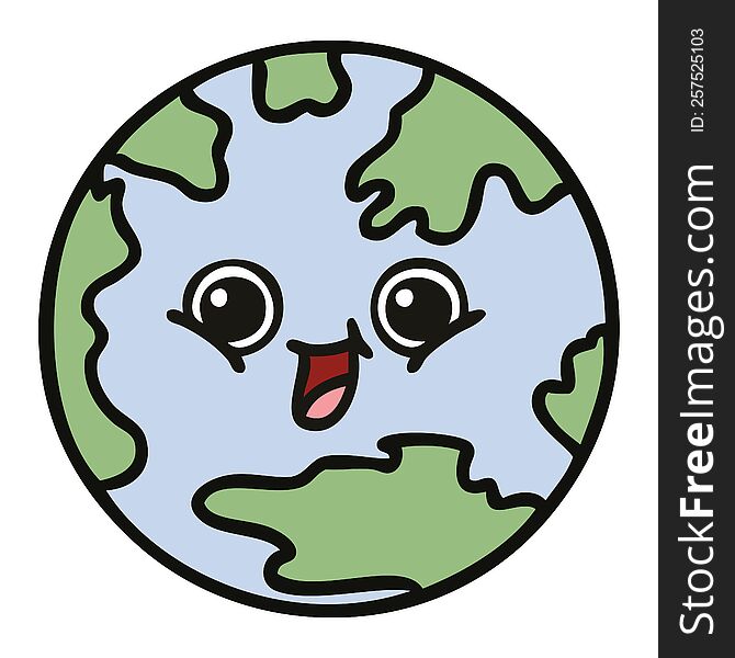 cute cartoon planet earth