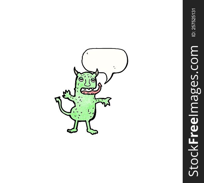 Cartoon Devil With Speech Bubble