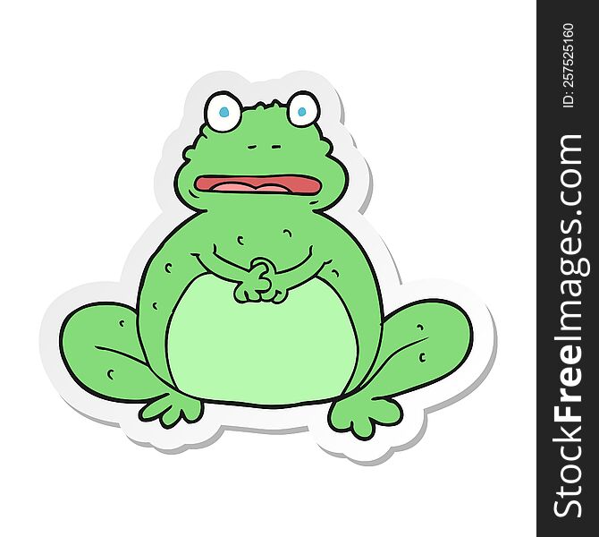 sticker of a cartoon frog