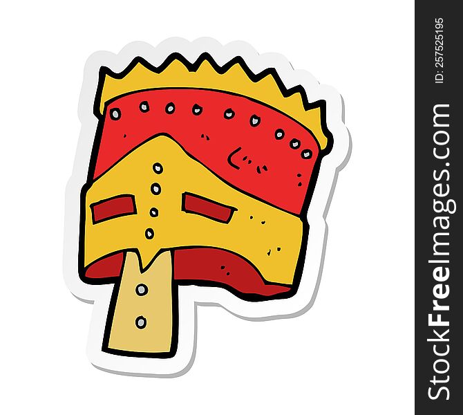 sticker of a cartoon kings armor