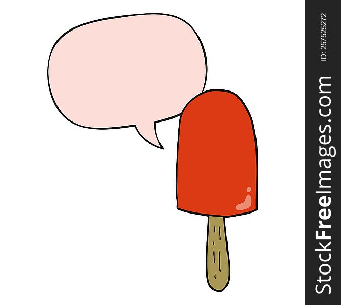 Cartoon Lollipop And Speech Bubble