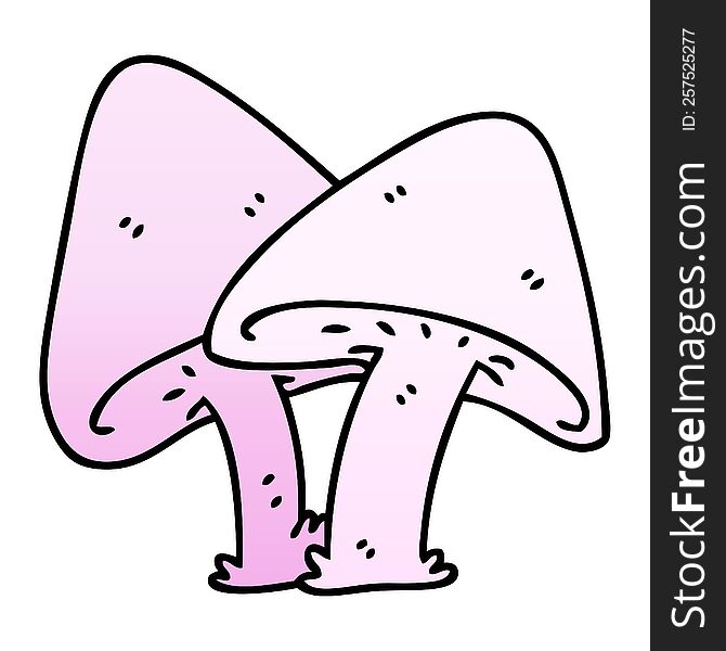 gradient shaded quirky cartoon mushrooms. gradient shaded quirky cartoon mushrooms