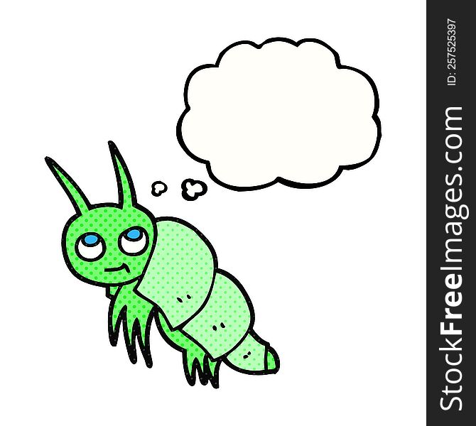 freehand drawn thought bubble cartoon little bug