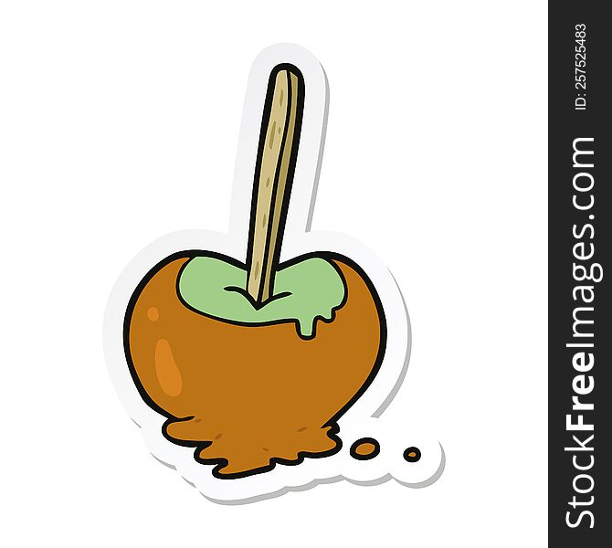 Sticker Of A Cartoon Toffee Apple