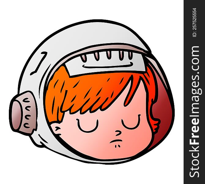cartoon astronaut face. cartoon astronaut face
