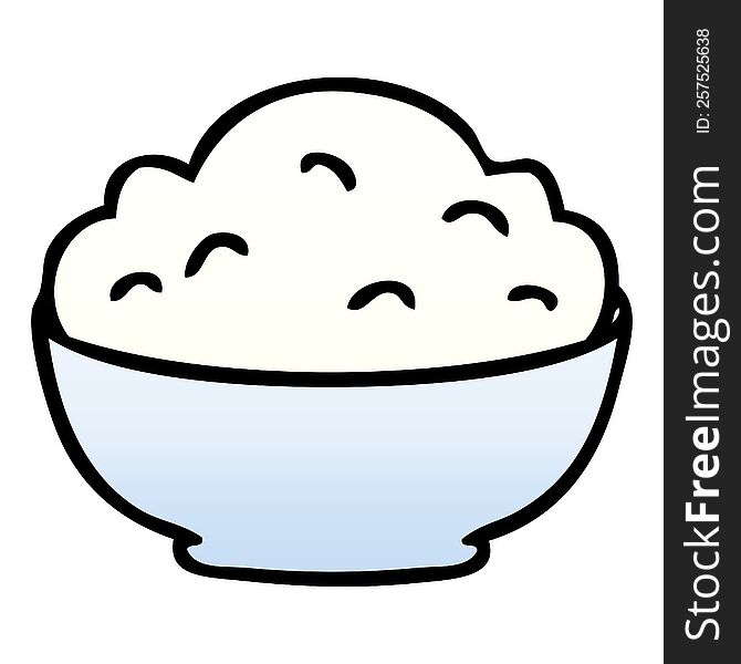 Quirky Gradient Shaded Cartoon Bowl Of Mash