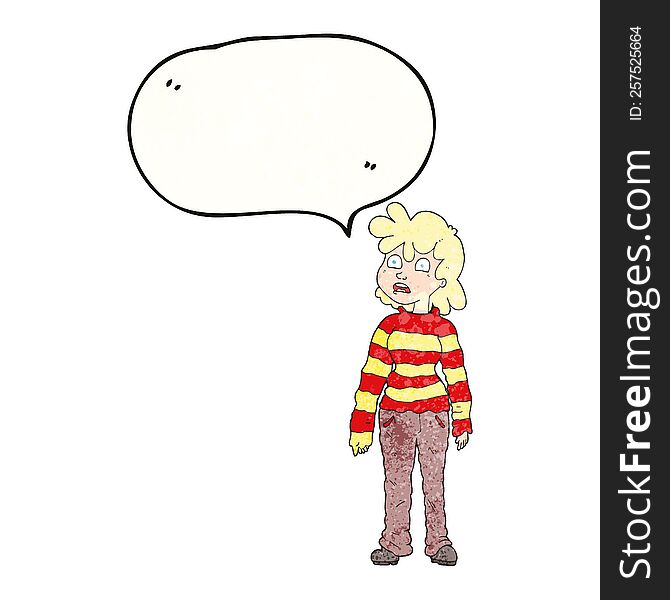 freehand speech bubble textured cartoon teenager