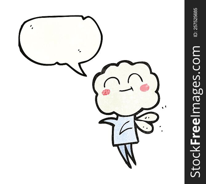 Speech Bubble Textured Cartoon Cute Cloud Head Imp