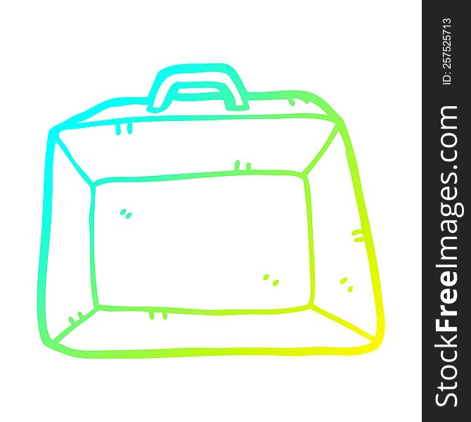 Cold Gradient Line Drawing Cartoon Budget Briefcase