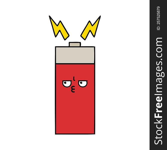 cute cartoon of a battery. cute cartoon of a battery