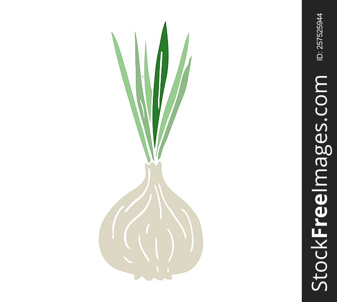 Cartoon Doodle Sprouting Onion