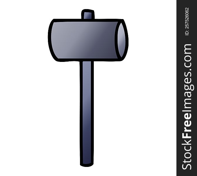 hand drawn gradient cartoon doodle of a mallet
