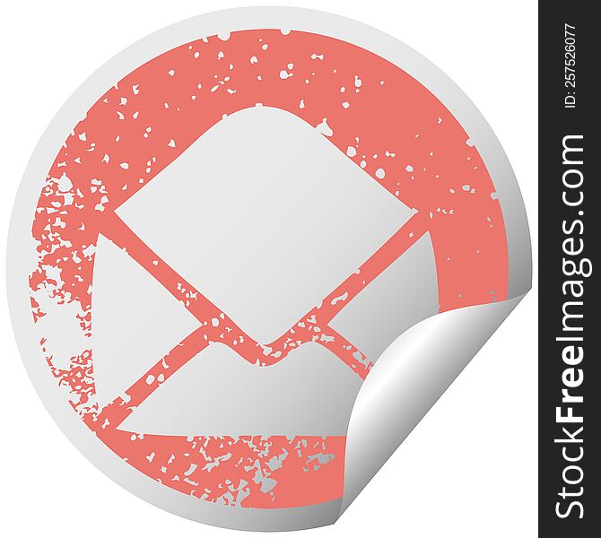 Distressed Circular Peeling Sticker Symbol Paper Envelope