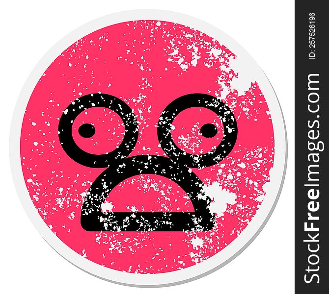 Terrified Face Circular Sticker