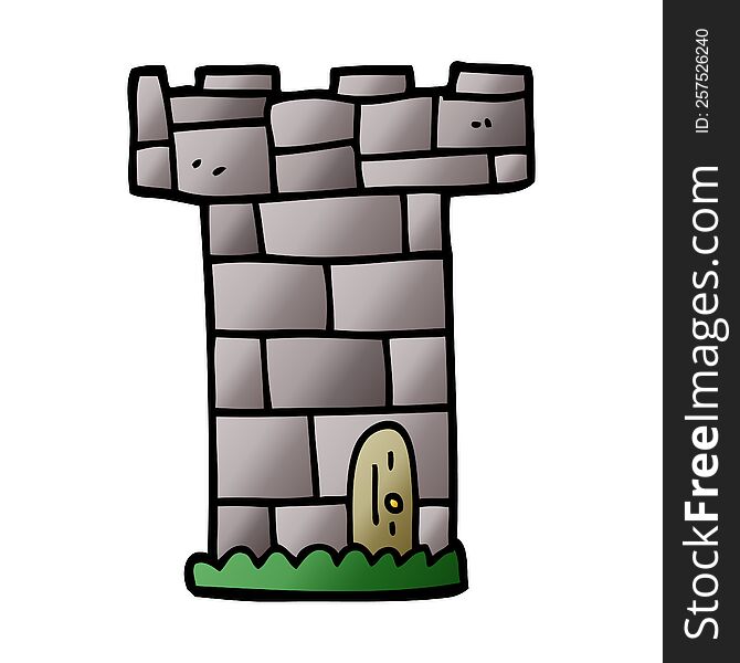 Cartoon Doodle Castle Tower