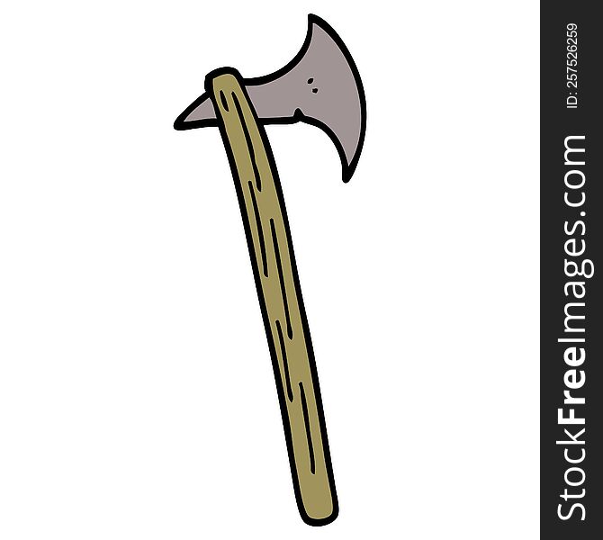 cartoon doodle long axe