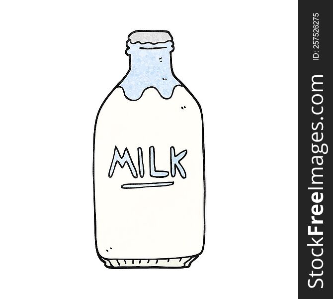 freehand textured cartoon milk bottle
