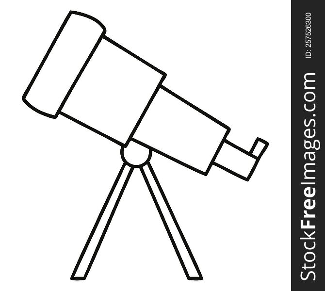 Line Drawing Cartoon Telescope