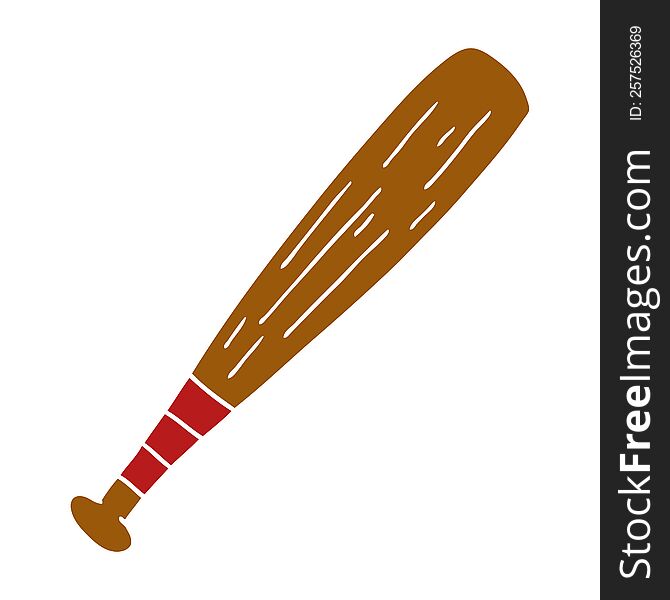 hand drawn cartoon doodle of a baseball bat