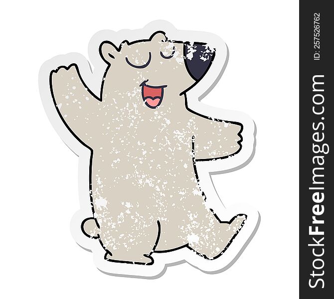 distressed sticker of a quirky hand drawn cartoon wombat