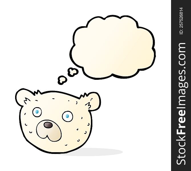 Cartoon Polar Bear With Thought Bubble