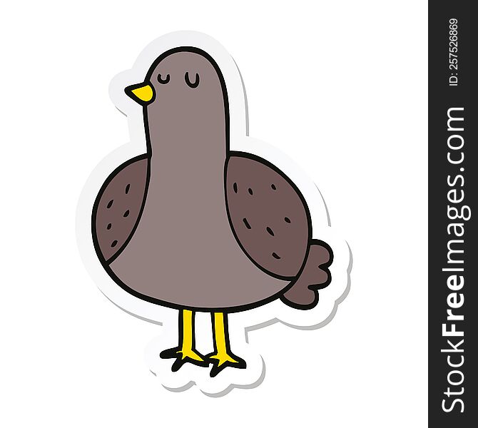 sticker of a cartoon bird