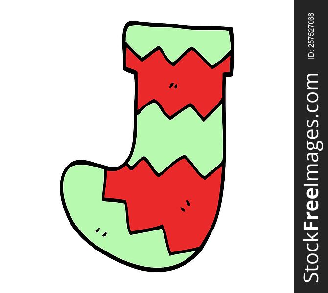 cartoon doodle christmas stocking