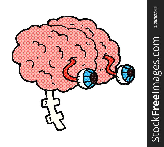 freehand drawn cartoon brain