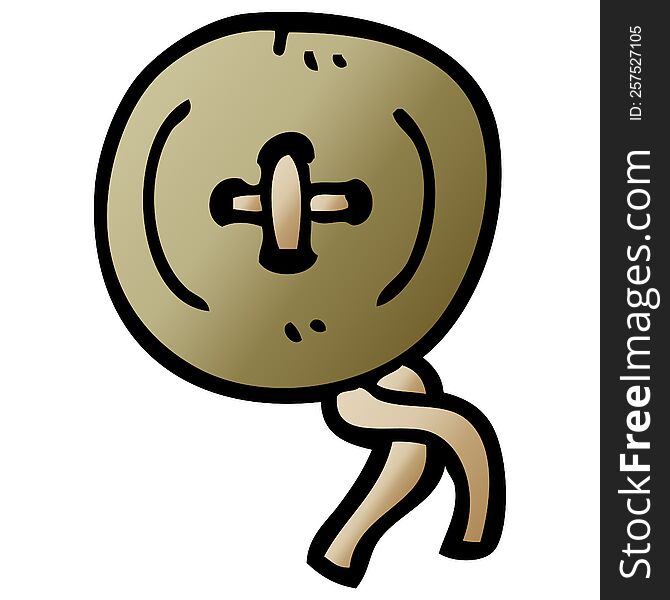 Cartoon Doodle Old Wooden Button